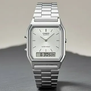 Casio Relógio Casio Vintage AQ-230A-7A de Aço Inoxidável Prateado