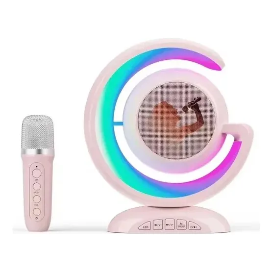 Lámpara Led Con Bocina Karaoke Inalámbrica Y Micrófono