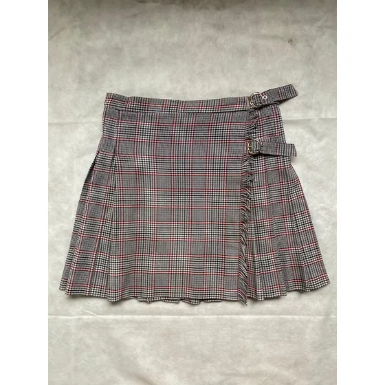 Pollera Escosesa Colegio Moruli Talle 12/14 Gris Claro 12