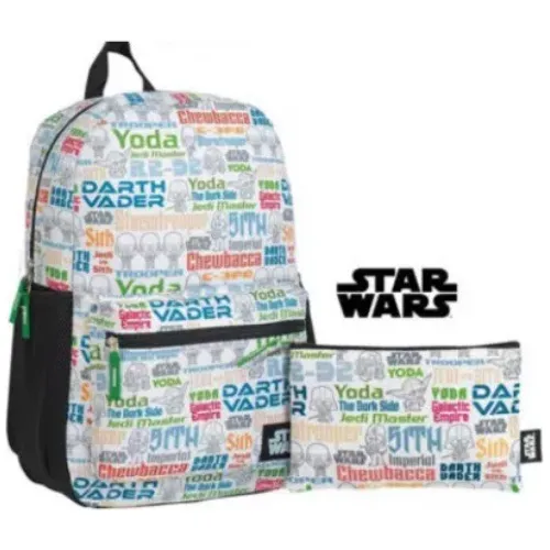 Morral Bolso Escolar Grande + Cartuchera Niño Star Wars Capi