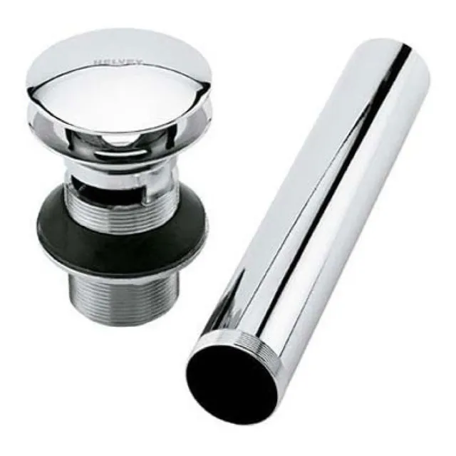 Contra Para Lavabo Helvex Th-062 Tipo Hongo Con Rebosadero Acabado Cromado Color Plateado
