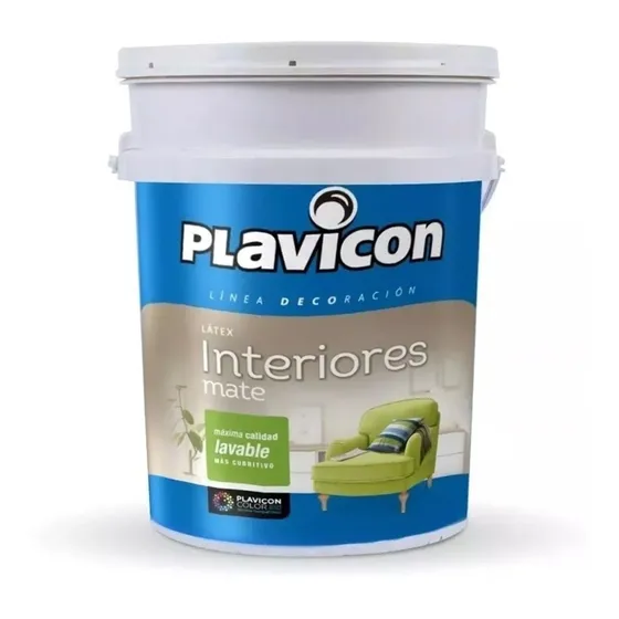 Pintura Látex Plavicon Lavable Interior Mate 20 Lts Blanco