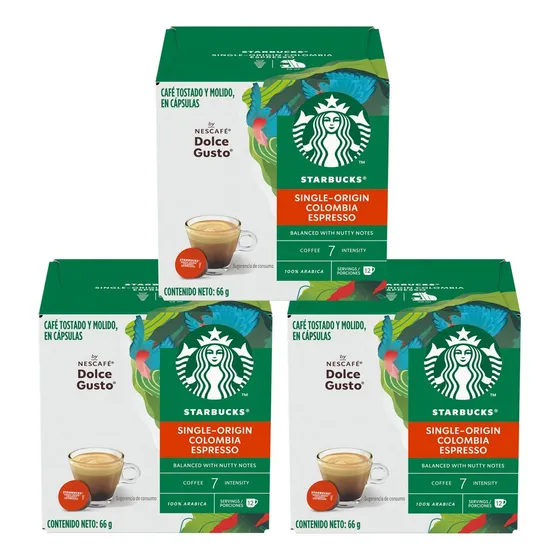 Cápsulas De Café Starbucks Espresso Colombia X3 Cajas