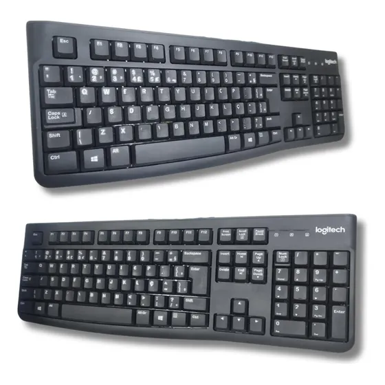 Teclado Usb Abnt2 Perfil Ergonômico Escritório  K120 Logitec