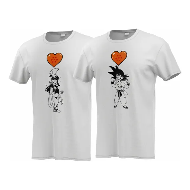 Camisas Con Diseño De Goku Y Milk / Blanca / Para Parejas