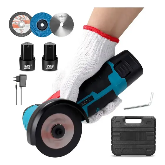 Mini Esmeril Amoladora Angular Inalambrico 2 Baterias Recargable Portatil