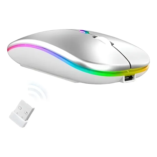 Retroiluminación Rgb Inalámbicos Recargable Gamer Mouse