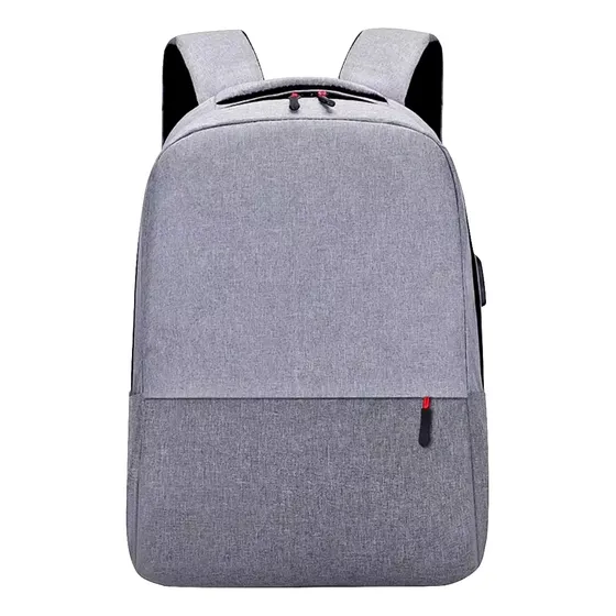 Mochila Porta Notebook Urbana Super Acolchada Compartimiento Color Gris