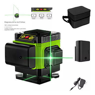 Mc Laser Level 3d,8 Linhas, Recarregável, Autonivelante, Mc Laser Level 3d,8 Linhas, Recarregável, Autonivelante,