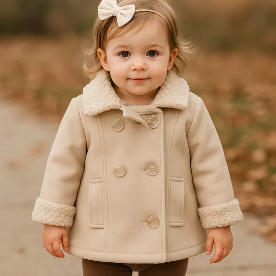 Campera Bebé Beige Grecia Abrigado Peponas