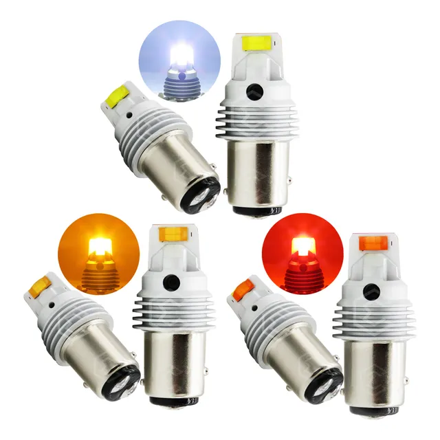 Par De Focos 1157 12 Leds Csp Canbus Fijo 10-60v 11w 1100lm