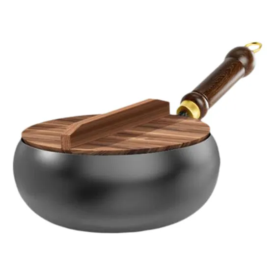 Wok Chino De 9,45 Pulgadas, Cocina De Tapa De Madera