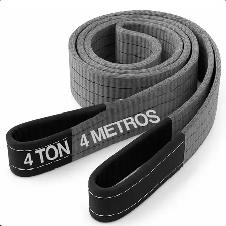 Cinta De Elevação Carga 4 Ton 4 Metros 120mm Certificada 7:1 Cinza