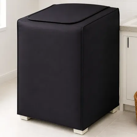 Capa Para Máquina De Lavar Preta Compatível 8kg A 15kg Preto