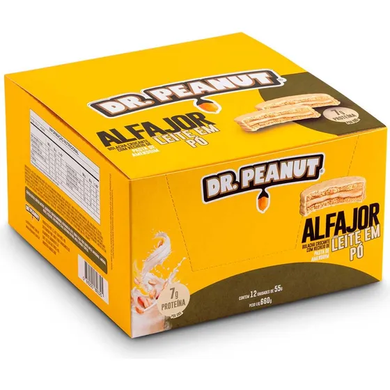 Caixa De Alfajor C/ Whey Dr Peanut  (12 Un) - Todos Sabores