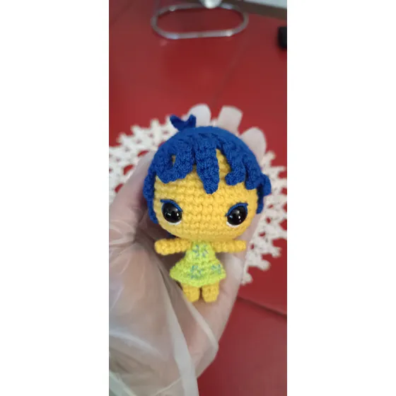 Alegría Intensamente Mini Muñeca Amigurumi Tejido Crochet