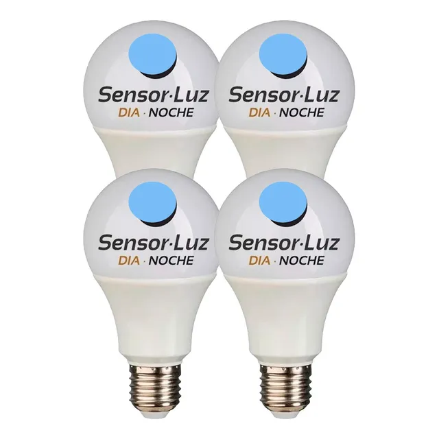 Pack X 4 Lampara Led 11w Sensor Dia Noche Fotocelula Baw