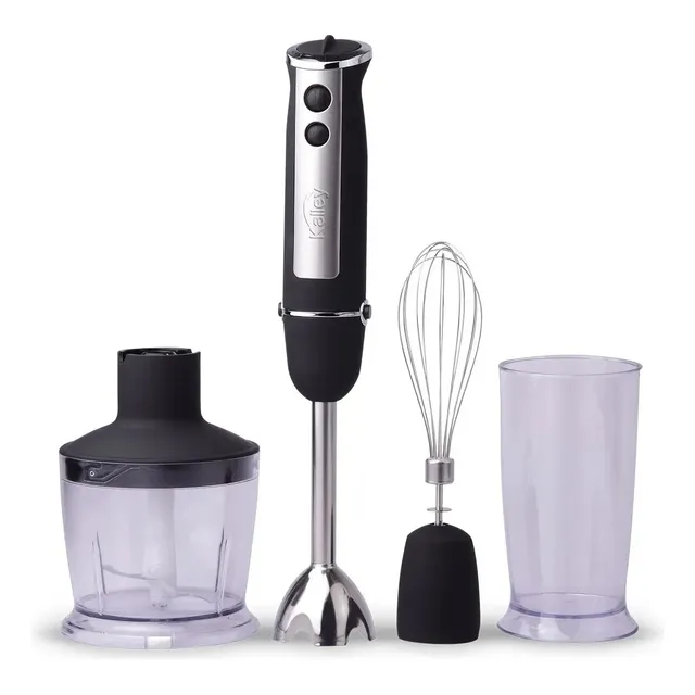 Licuadora De Mano Kalley + Picatodo + Batidor 5 Velocidades