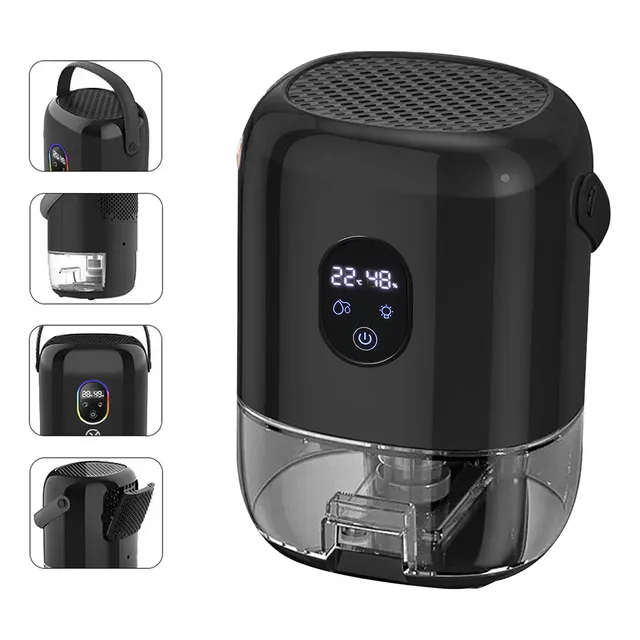 Deshumidificador 1000ml Silencioso, Deshumidificador Para La Humedad Pequeño Con Luz Led De 7 Colores, Apagado Automático, Deshumidificador Portátil Para Dormitorio, Baño, Garaje