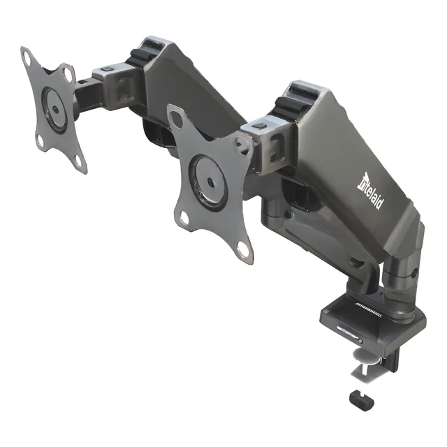 Soporte Monitor Doble Hidráulico Escritorio 17a32 Usb+audio