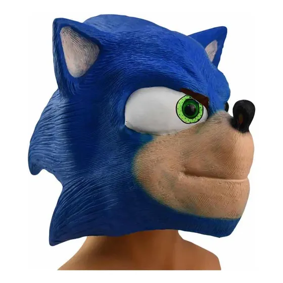 Mascara Latex Cosplay Sonic Erizo Azul Hallowen