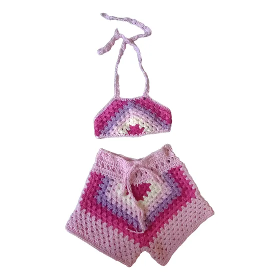Conjunto Crochê  Infantil Top E Shortinho (verão)