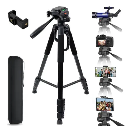 Tripé Profissional 1,80m Elyx Mtg-3018 Para Câmera E Celular Com Cabeça Hidráulica Panorâmica 360°, Rosca Universal 1/4, Altura Ajustável, Acompanha Bolsa Para Transporte E Suporte