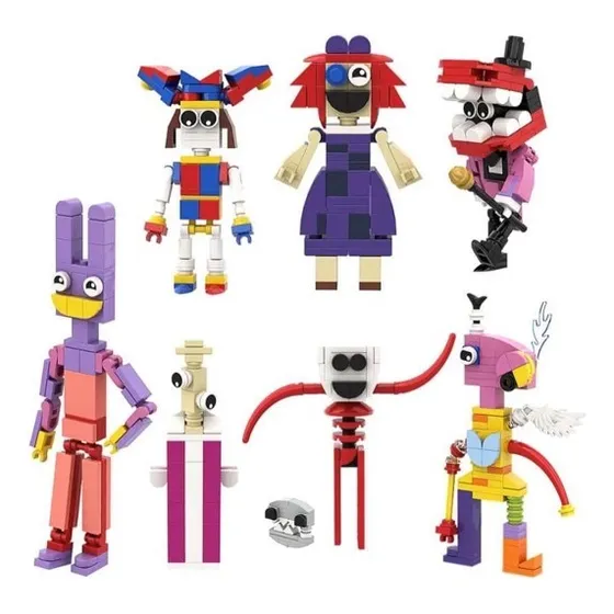Set De 07 Personajes De Digital Circus Para Armar