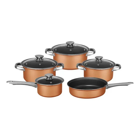 Juego De Ollas Brentwood 9 Piezas Cobre