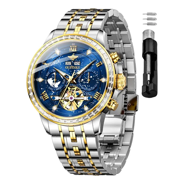 Oupinke Relojes Automáticos Diamante Auto Viento 7lthz