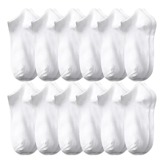 Calcetines Cortos Hombres Dama Unisex Cómodo 12 Pares