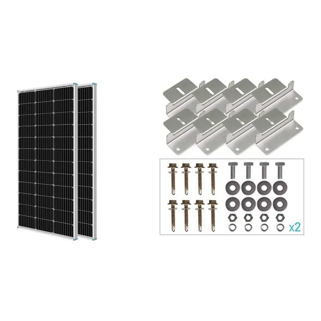 Renogy 2 Panele Solar 100 Monocristalino 12v Diseño Sin