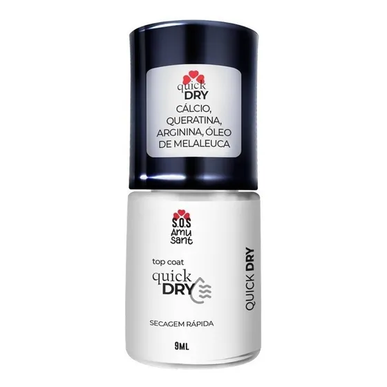 Base Top Coat Quick Dry Secagem Rápida 9ml Sos Amusant