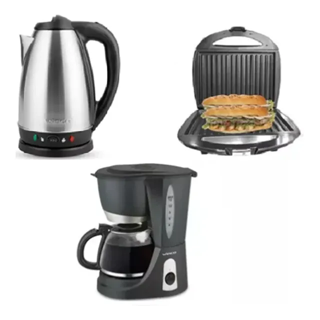 Combo Desayuno Cafetera + Pava Electrica + Sandwichera Grill