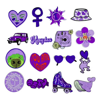 Violeta Ropa Planchar Parches Bordados Termoadhesivos 16pz Violeta Ropa Planchar Parches Bordados Termoadhesivos 16pz