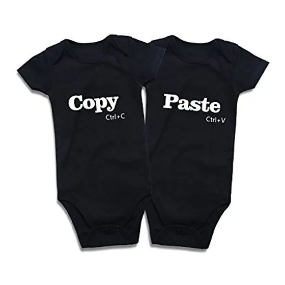 Bodys Mono De Bebés Y Niños Para Gemelos De 2 Piezas Negro