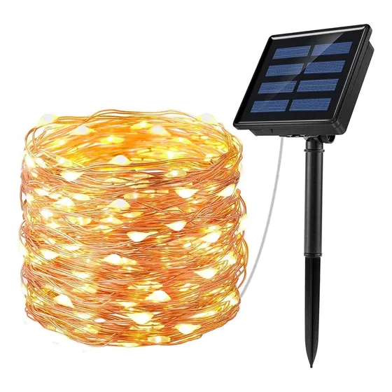 Luces Led Solar De 8 Modos, 22m Con 200leds, Arbol De Navidad, Tiras Led Con Luz, Ip65 Impermeable Guirnalda Luces Solares Para Jardin Exterior/interior, Arbol De Navidad, Ventana Valla Bodas Blanco