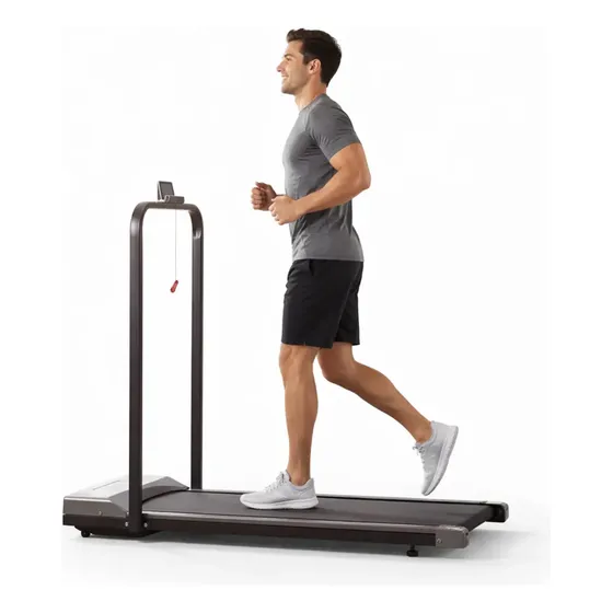 Caminadora Eléctrica Para Casa Ejercicio Fitness Silenciosa 100kg Velocidad 6Km/h Plegable Hoga 127V Compacta color negro