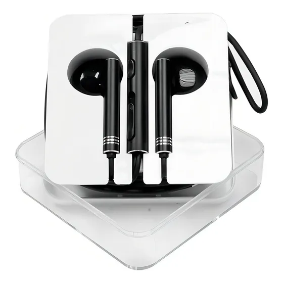 Miniso Audífonos De Cable Con Micrófono Negros 1.1m Color Negro