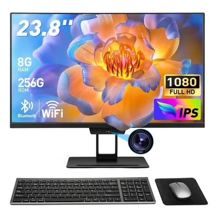 All-in-one 23.8 Computadora 8g+256g,w10,intel Core I7 Gris