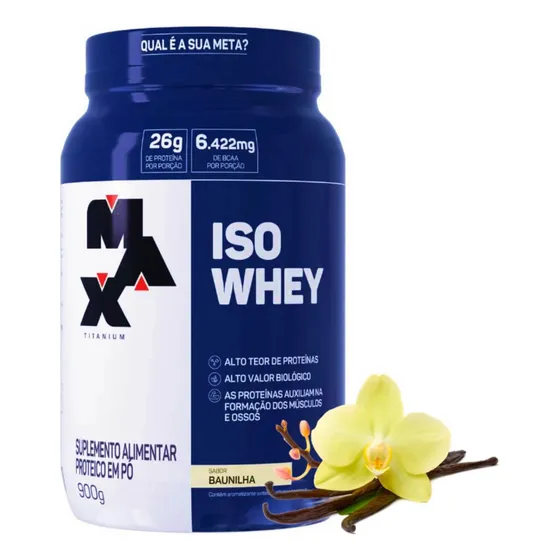 Whey Isolado Max 900g Proteína 100% Isolada Sabor Baunilha