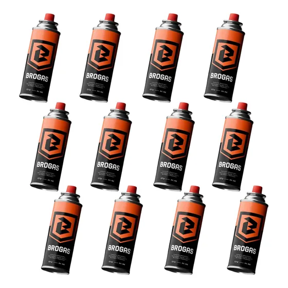 Cartucho Gas Butano Camping Brogas Pack X12 Descartable 227g