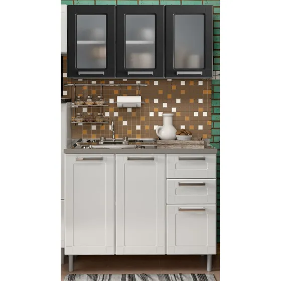 Cocina Integral Multipla 1,05m 2 Cajones Rojo