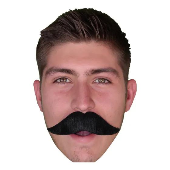Bigote Casual Mostacho Disfraz Fiestas Halloween Color Negro