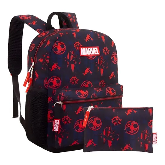  Bolso / Morral De Niños + Cartuchera Spider-man Marvel Capi