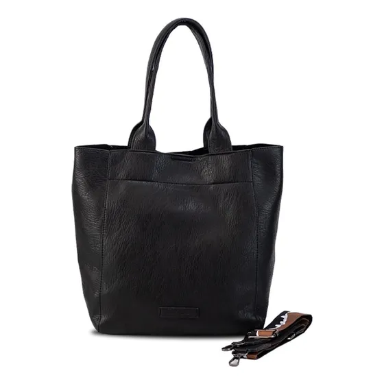 Set Cartera Tipo Bolso Correa Multicolor Y Asa Dama Lincolns Galon Negro