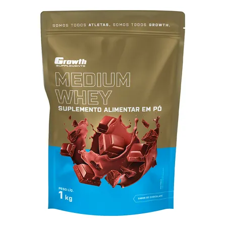 Whey Protein Medium 1kg Growth Supplementos - Chocolate