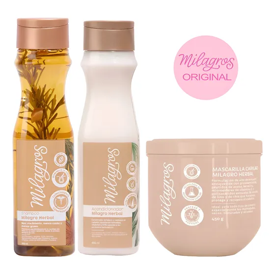 Milagros Kit Menos Grasa, Menos Caída 3 Articulos