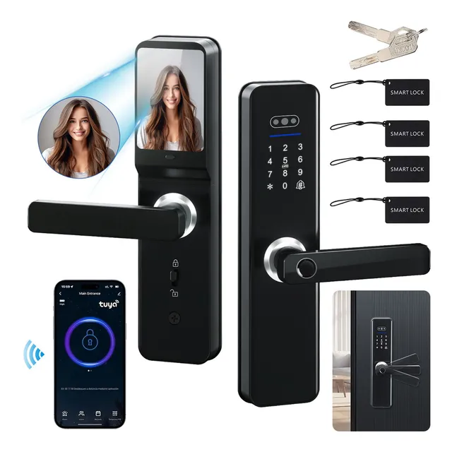 Cerradura Electrónica Digital Inteligente Wifi Tuya App Con Cámara Espesor De La Puerta Recomendado 40-65mm Derecha/lzquierda