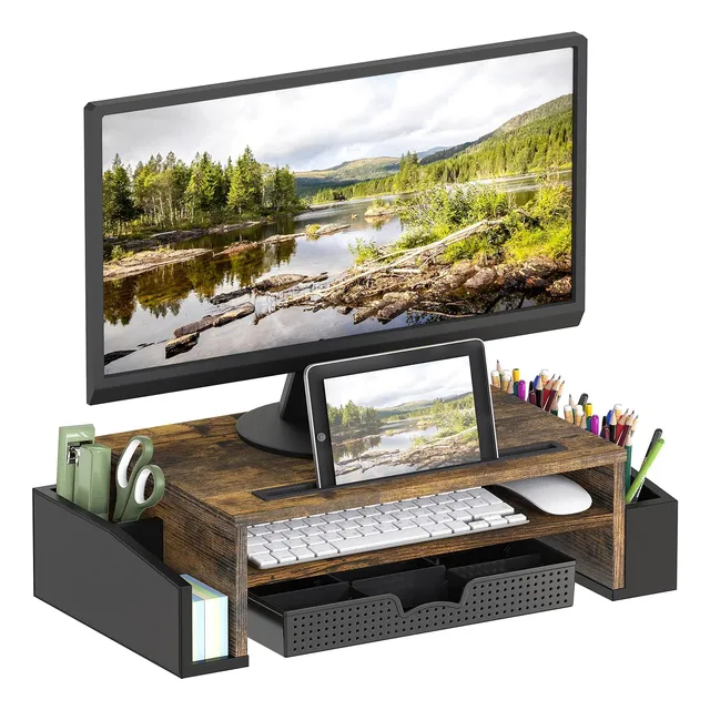 Soporte De Monitor De Escritorio Con Bandeja Organizado...